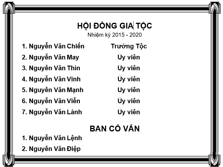 HỘI ĐỒNG GIA TỘC