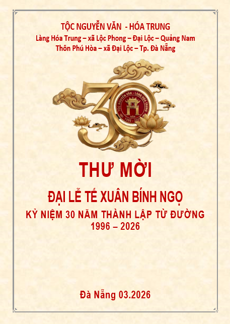 Thư mời đại lễ - Trang 1